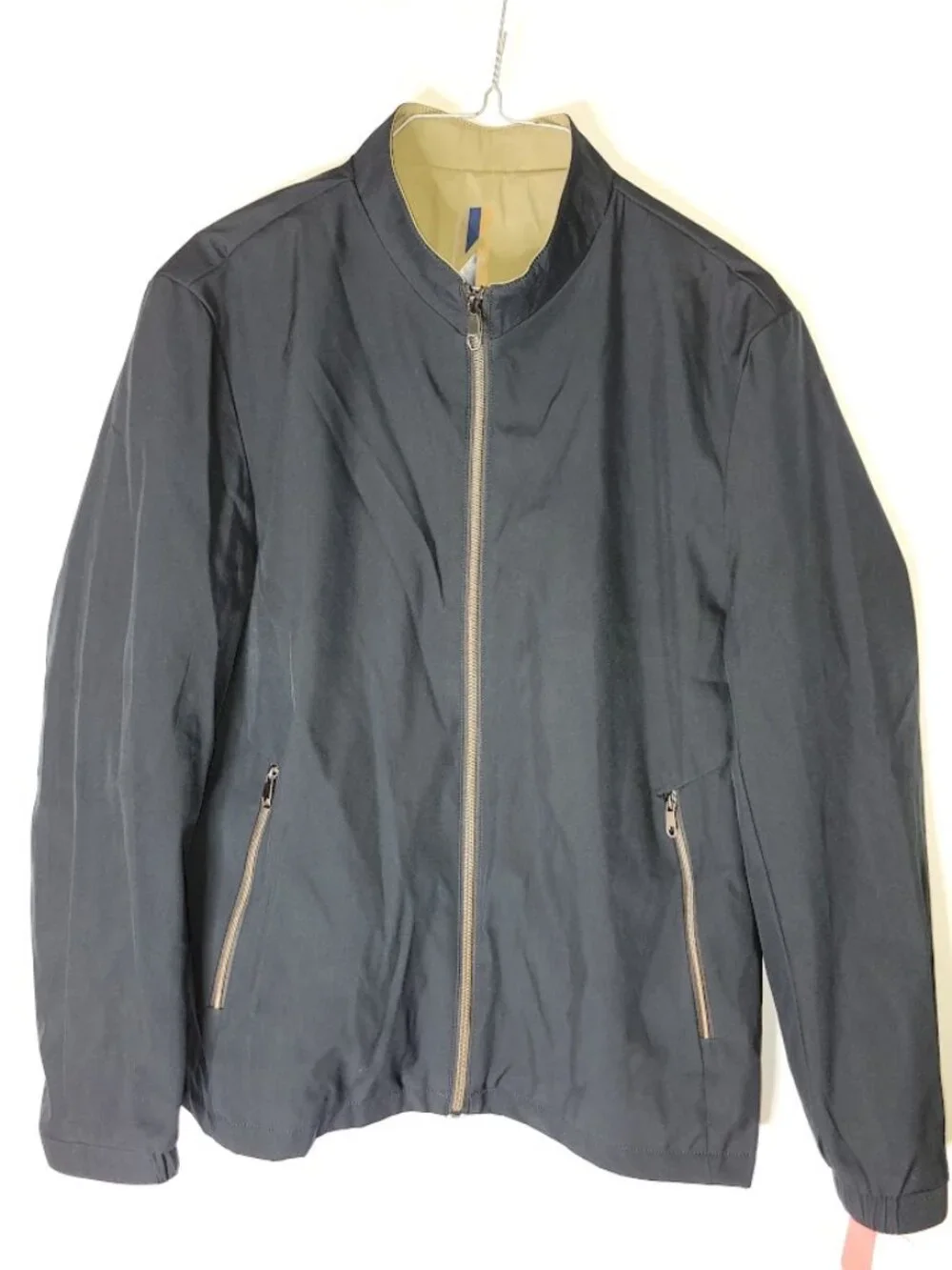 Men’s Black Lightweight Full Zip Plaid Lined Jacket Asian Size L 175/92A 19